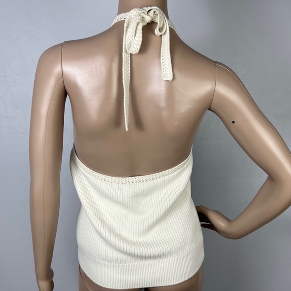 NEW RAG & BONE REVOLVE IVORY RIBBED HALTER TOP - Picture 7 of 10